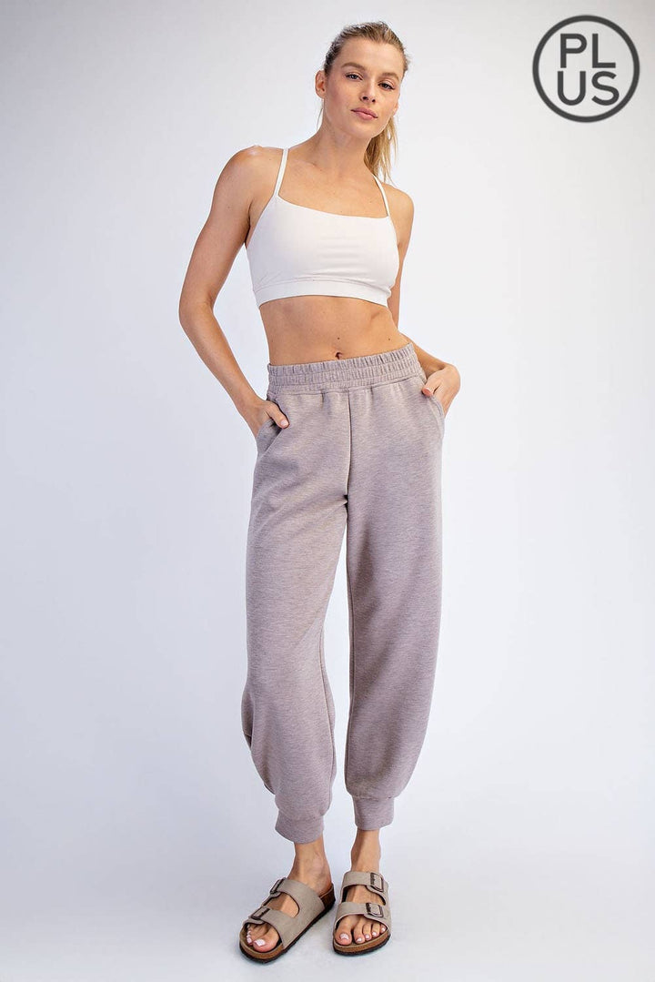 RAE MODE PLUS SIZE MODAL SCUBA FULL LENGTH JOGGER PANT - 3 COLORS