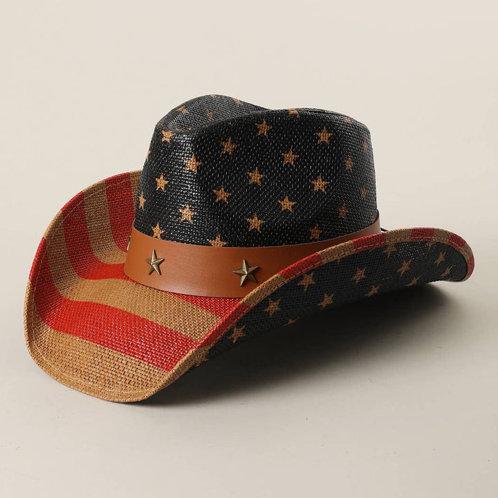 USA Stars Straw Cowboy Hat