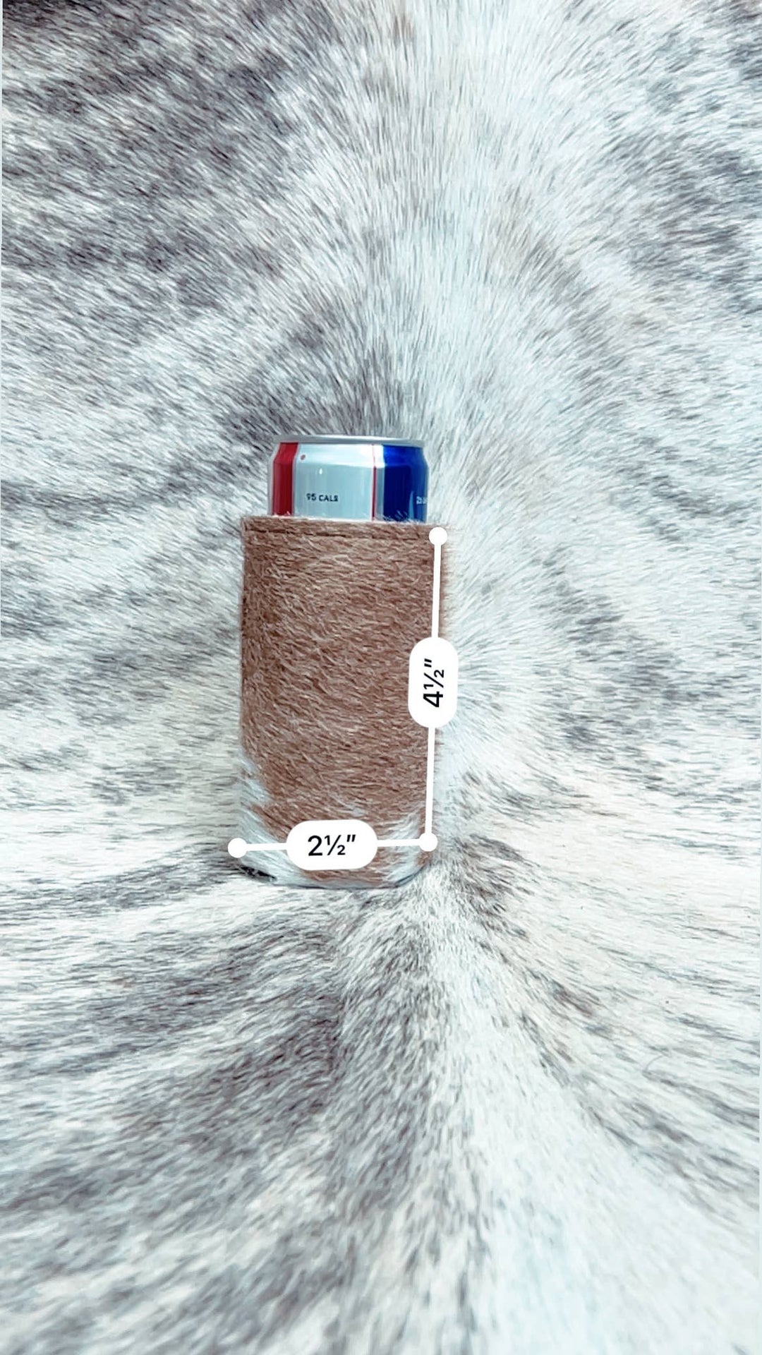 Skinny Can cowhide Koozies