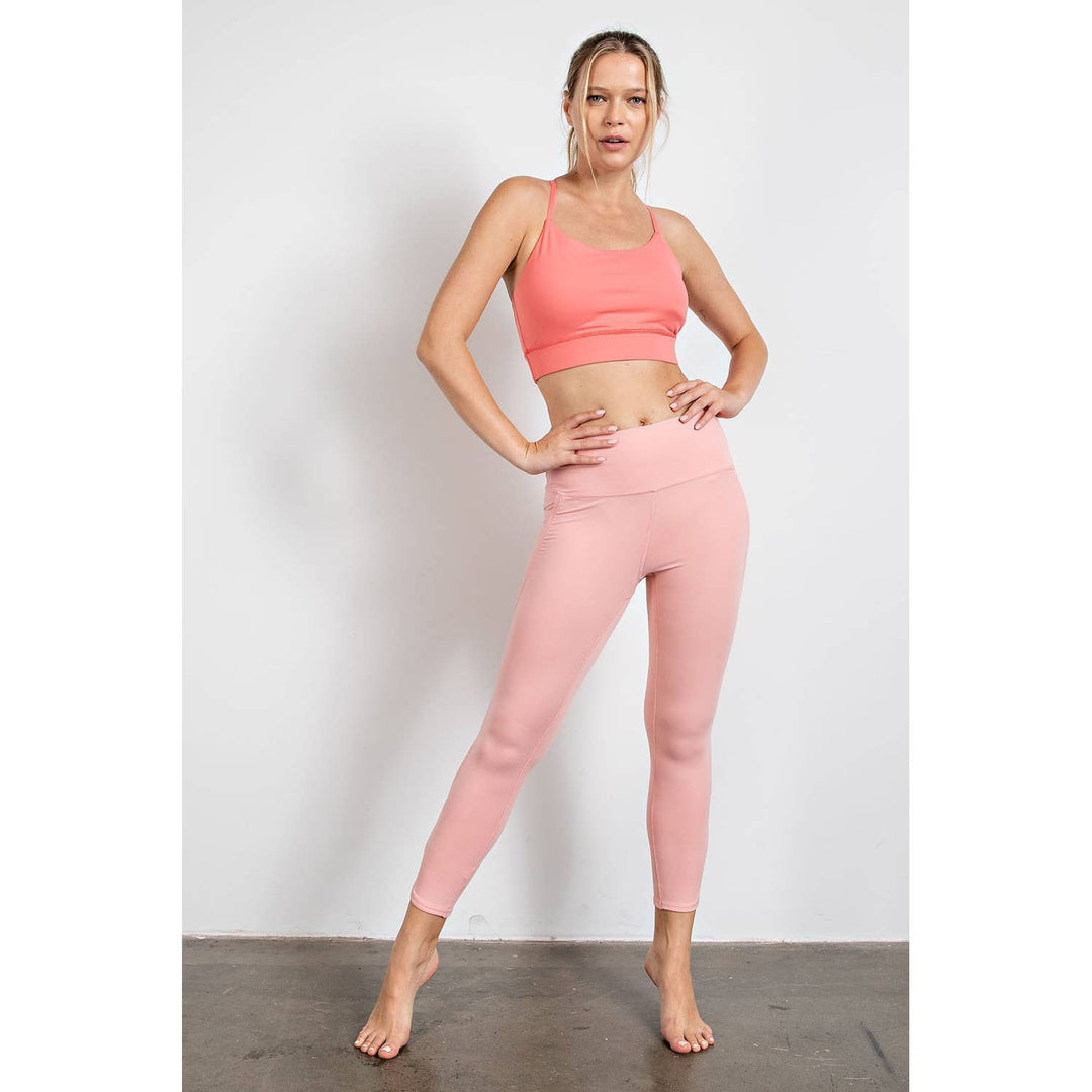RAE MODE BUTTER HIGH RISE CROPPED YOGA LEGGINGS - GOLDEN APRICOT
