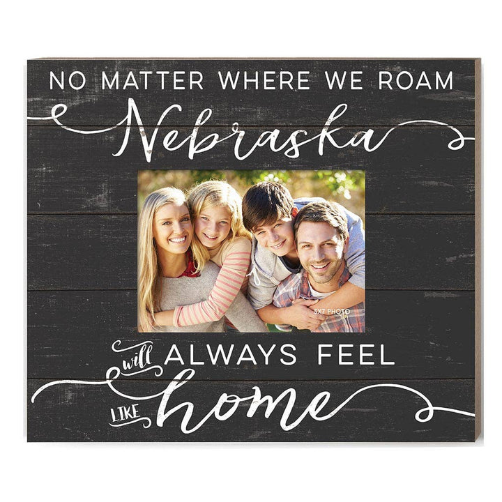 Weathered Slat Photo Frame Feels Like Home Nebraska