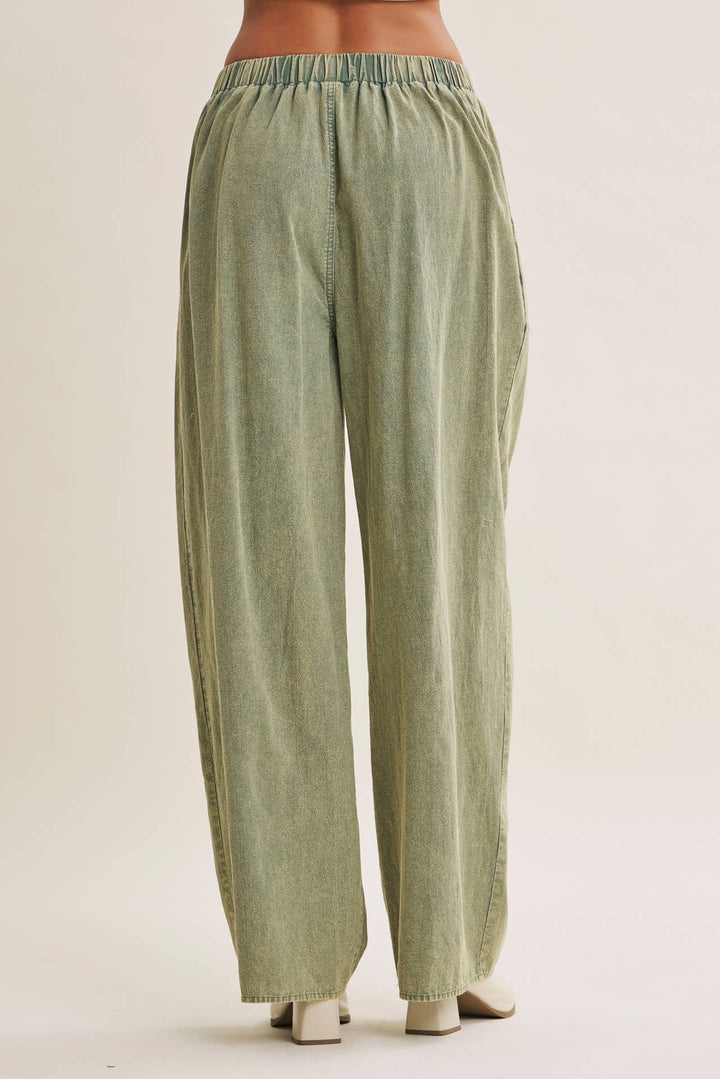 Easy Does It Mineral Wash Wide-Leg Pants - Vintage Camel