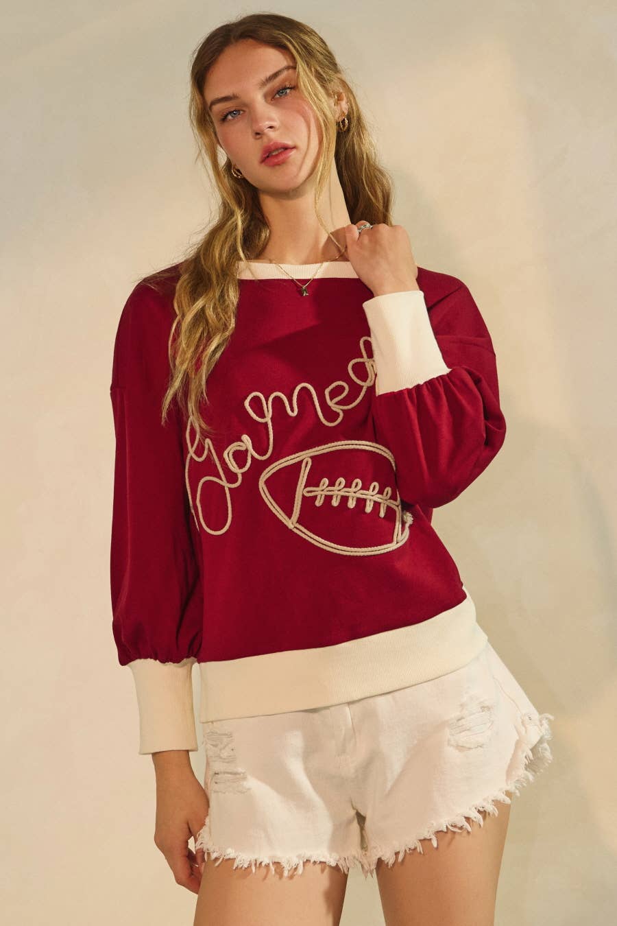 Touchdown & Tailgates Sweatshirt – Dark Red