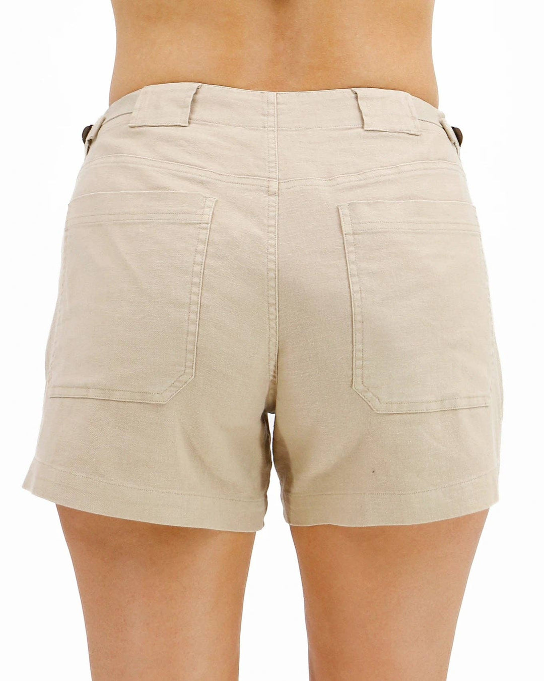 Grace and Lace Linen Shorts in Khaki