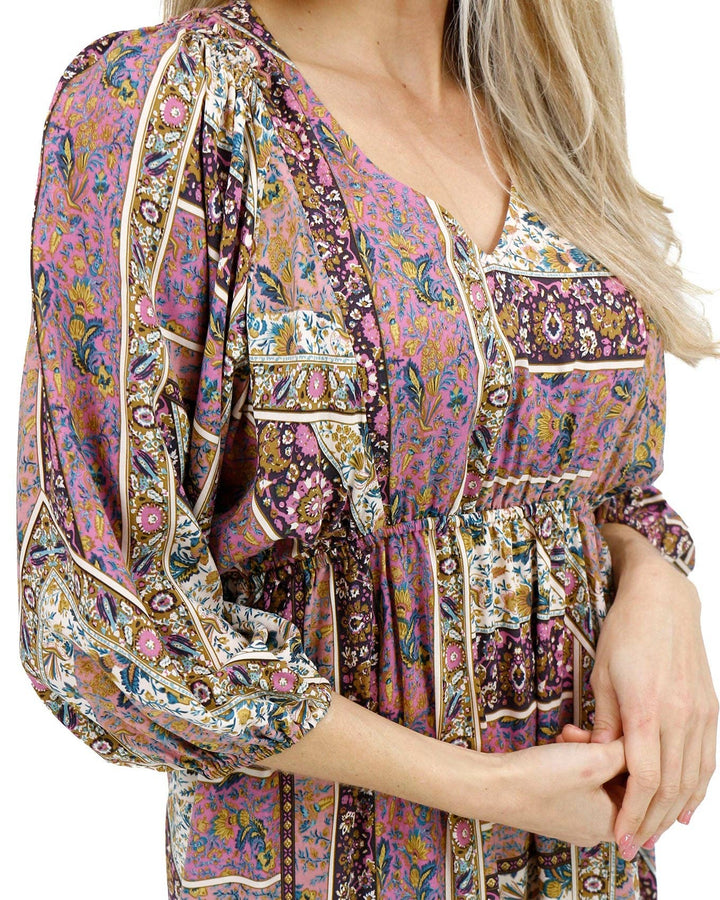 Arabelle Hi-Low Patchwork Floral Dress