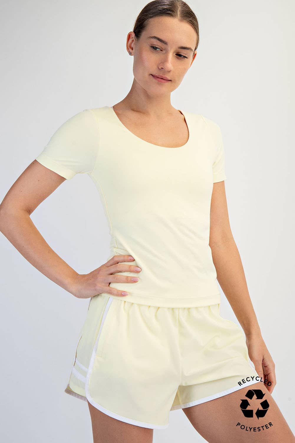 RAE MODE RECYCLED BUTTER ROUND NECK SHORT SLEEVE TOP - 2 COLORS