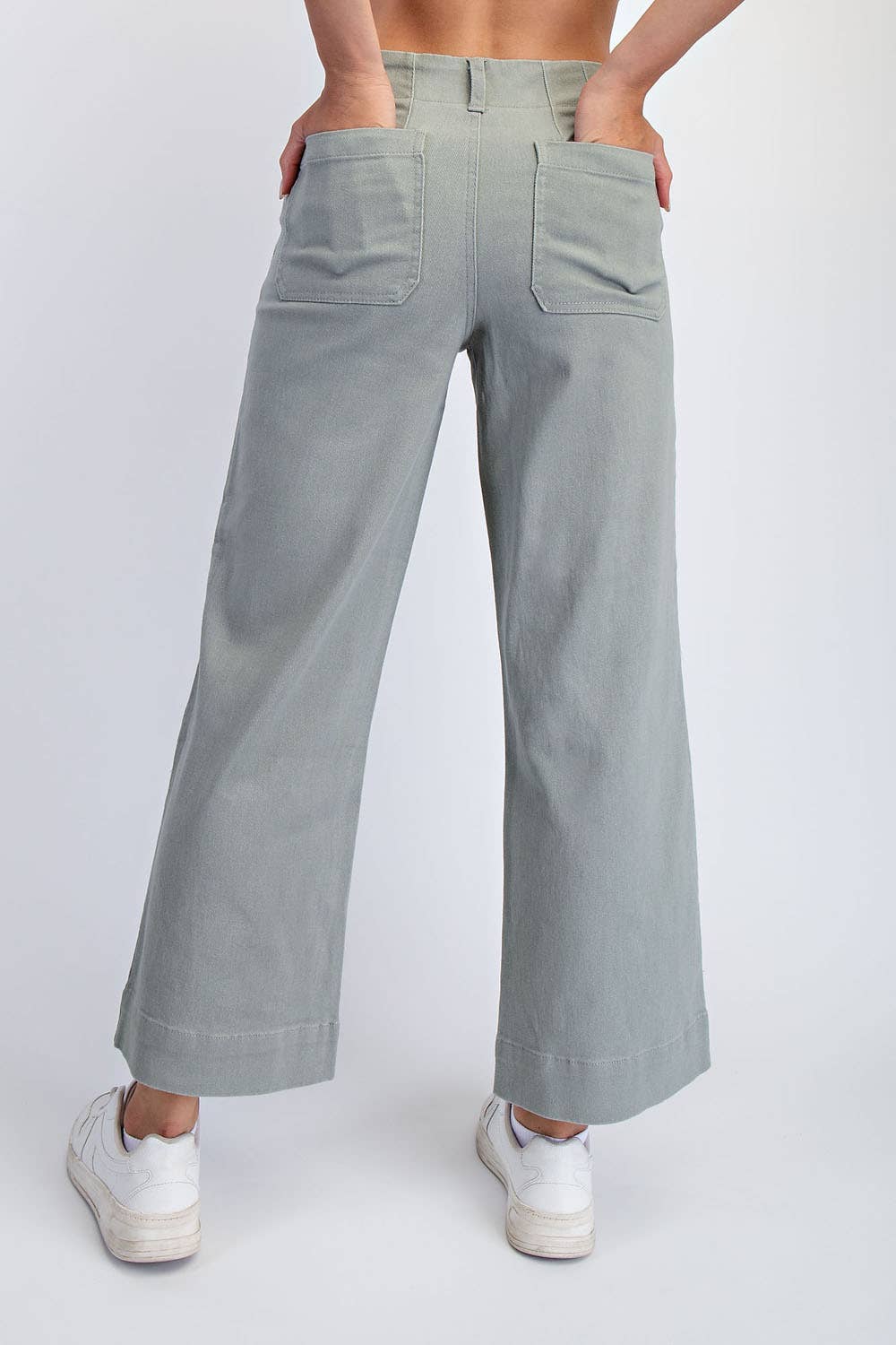 RAE MODE HEAVY COTTON TWILL CROPPED WIDE PANTS - TAUPE