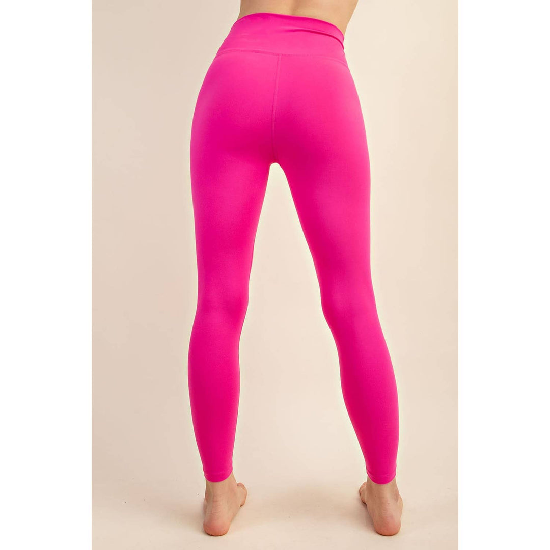 V WAIST FULL LENGTH LEGGINGS - Espresso