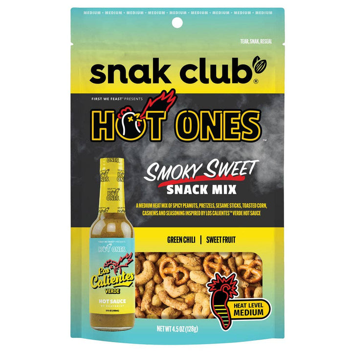 Snak Club Hot Ones Smoky Sweet Snack Mix, 4.5oz Bag, 6ct