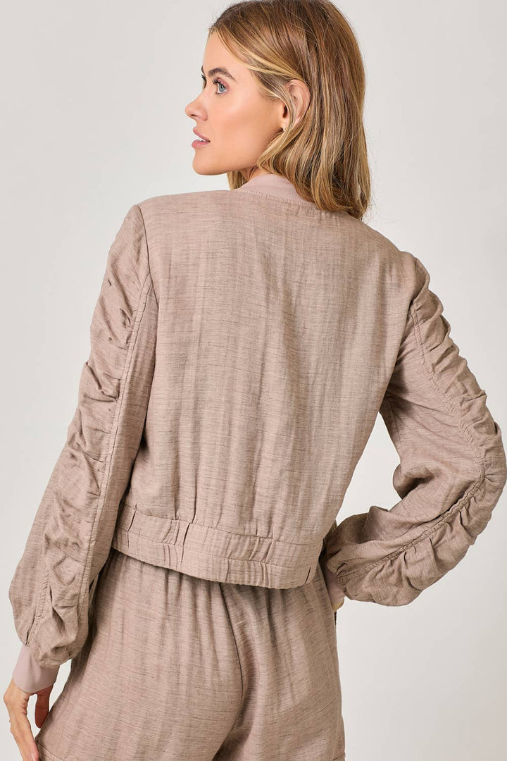 Weekend Wanderer Linen Bomber Jacket