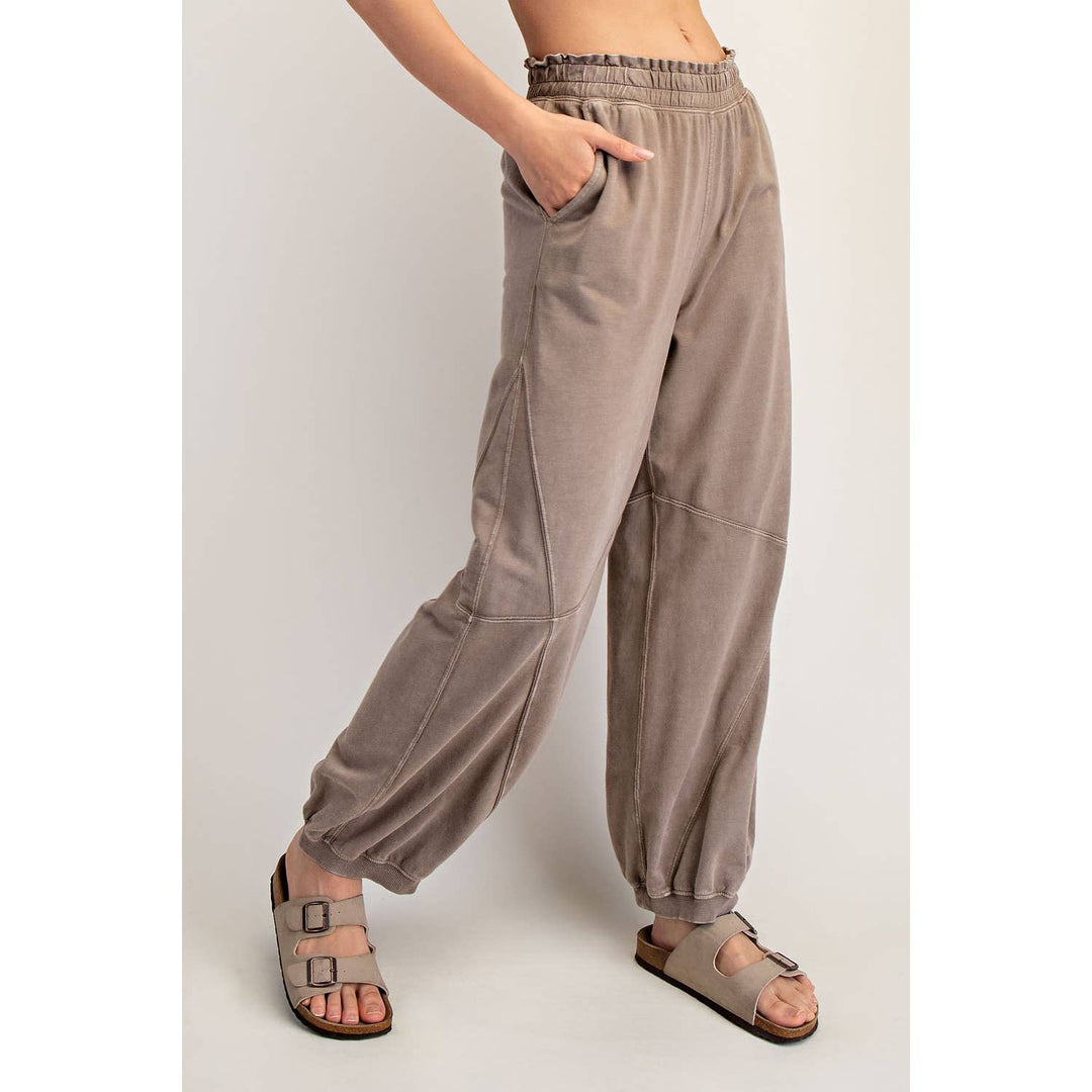 RAE MODE MINERAL WASHED TERRY BUTTER JOGGER PANTS - DUSTY PINK