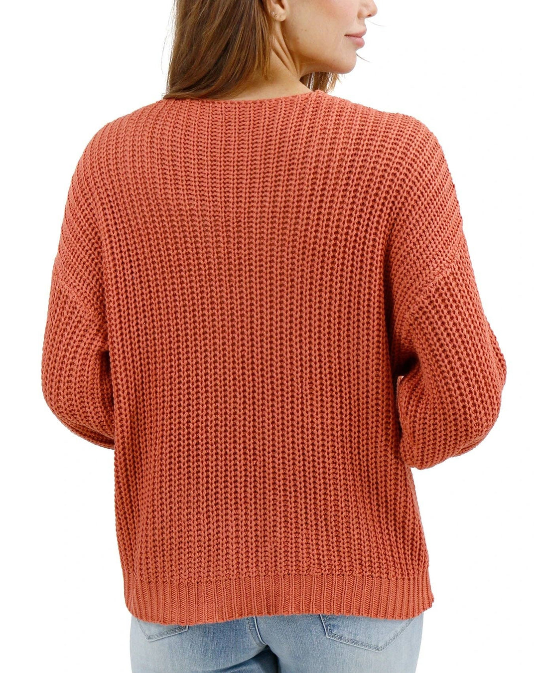 Grace and Lace Boyfriend Slouchy Knit Sweater in Ginger Spice