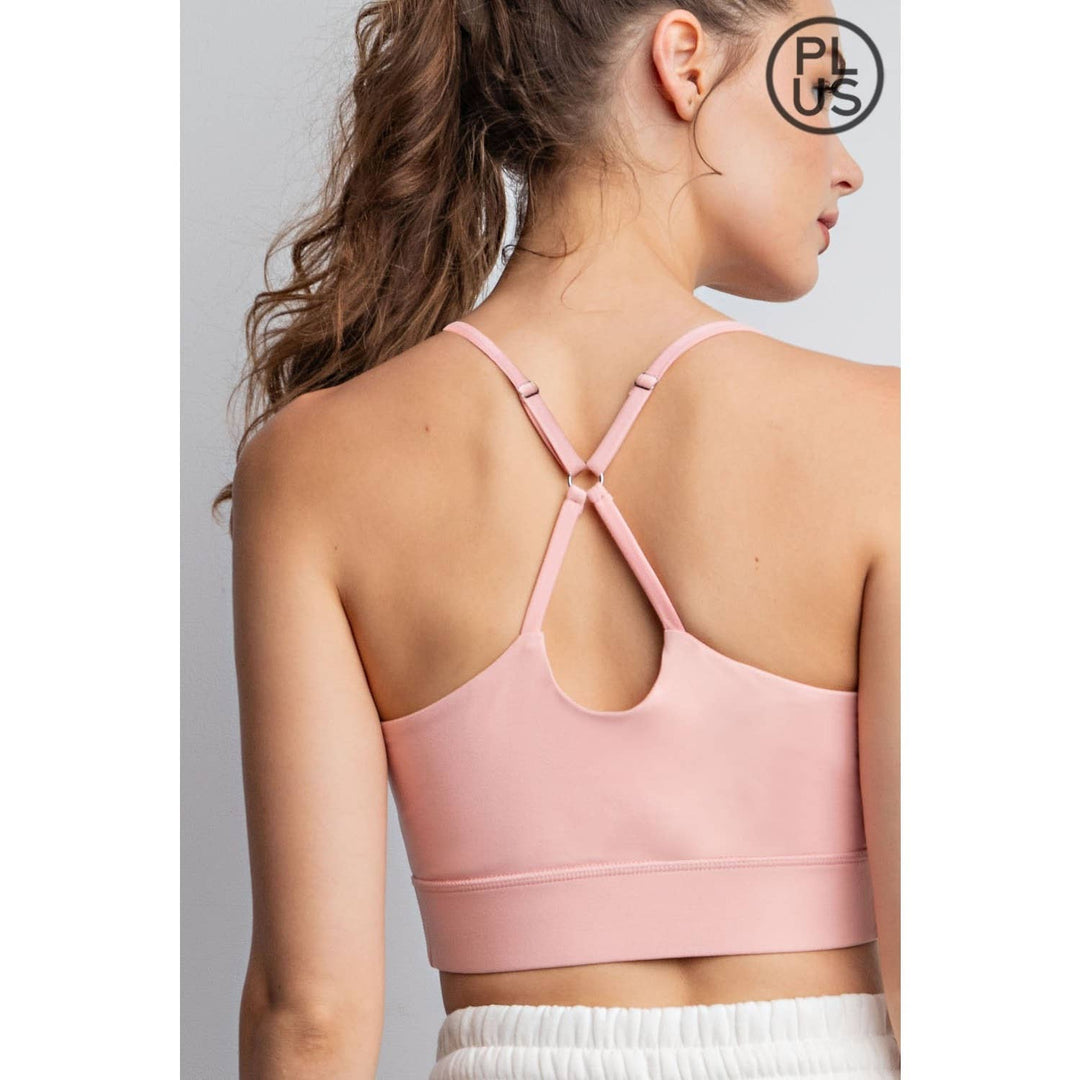 RAE MODE PLUS SIZE BUTTER SPORTS BRA WITH ADJUSTABLE STRAP - 2 COLORS