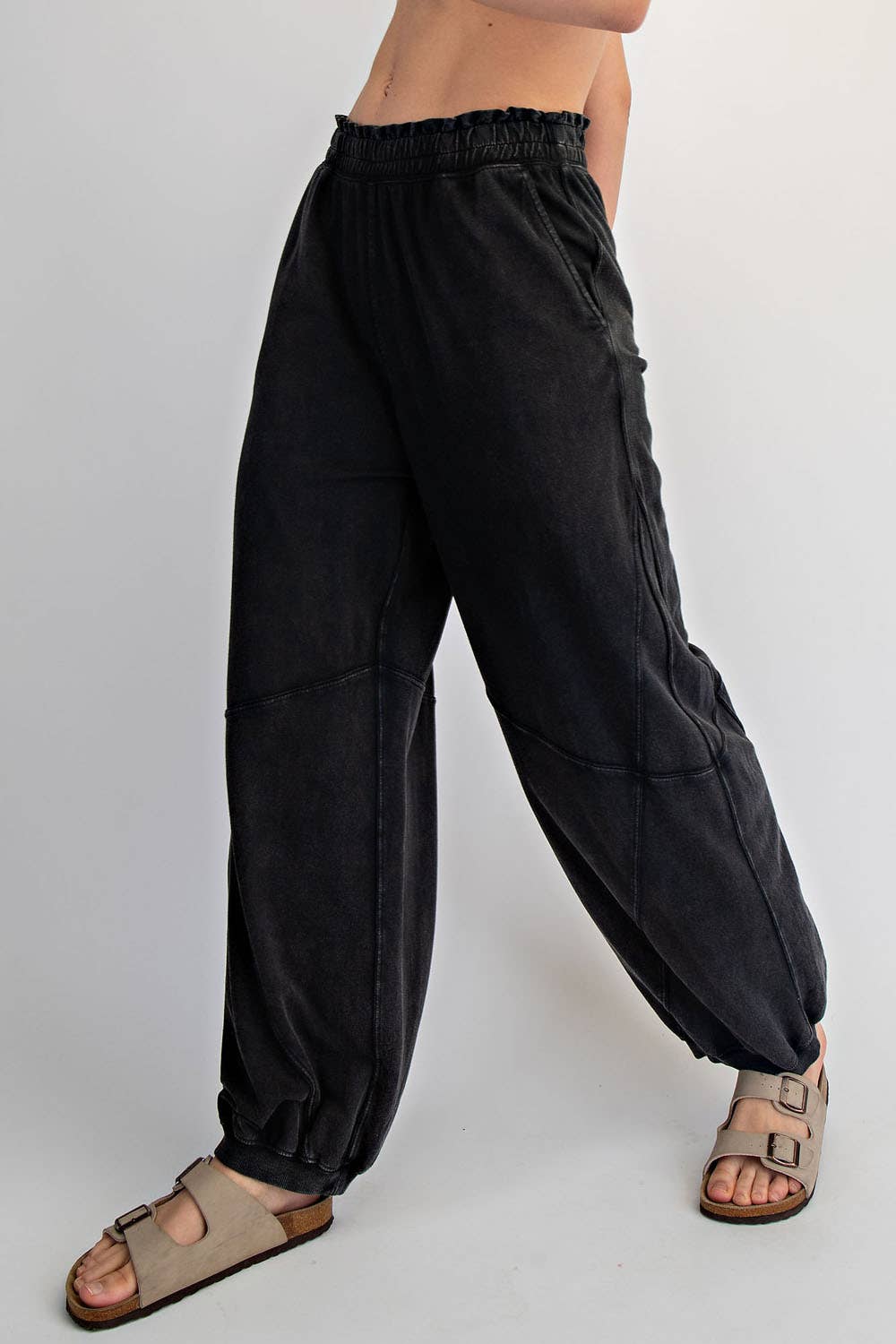RAE MODE MINERAL WASHED TERRY BUTTER JOGGER PANTS - DUSTY PINK