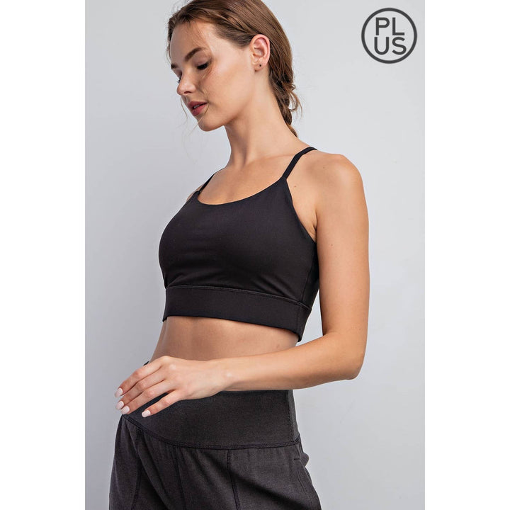 RAE MODE PLUS SIZE BUTTER SPORTS BRA WITH ADJUSTABLE STRAP - 2 COLORS