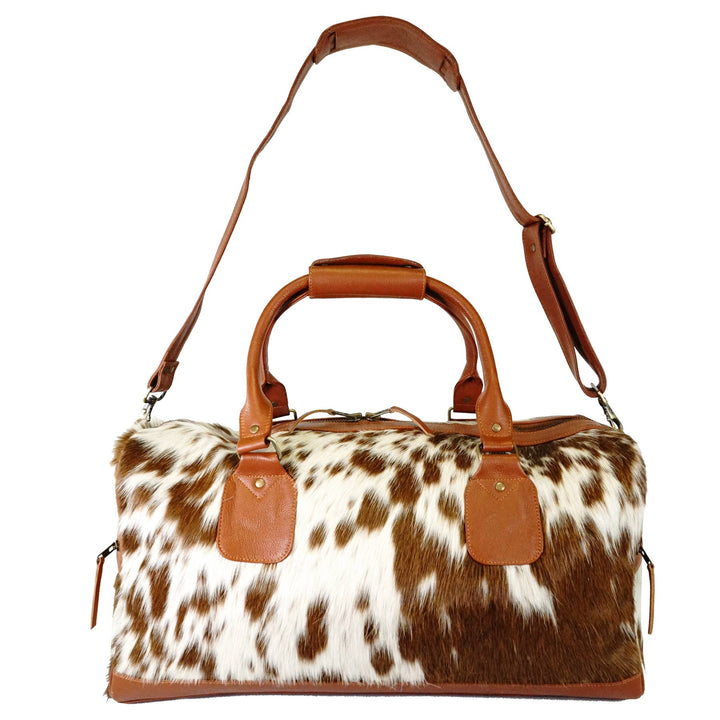 Cowhide Leather Weekender Duffel Carry On Bag