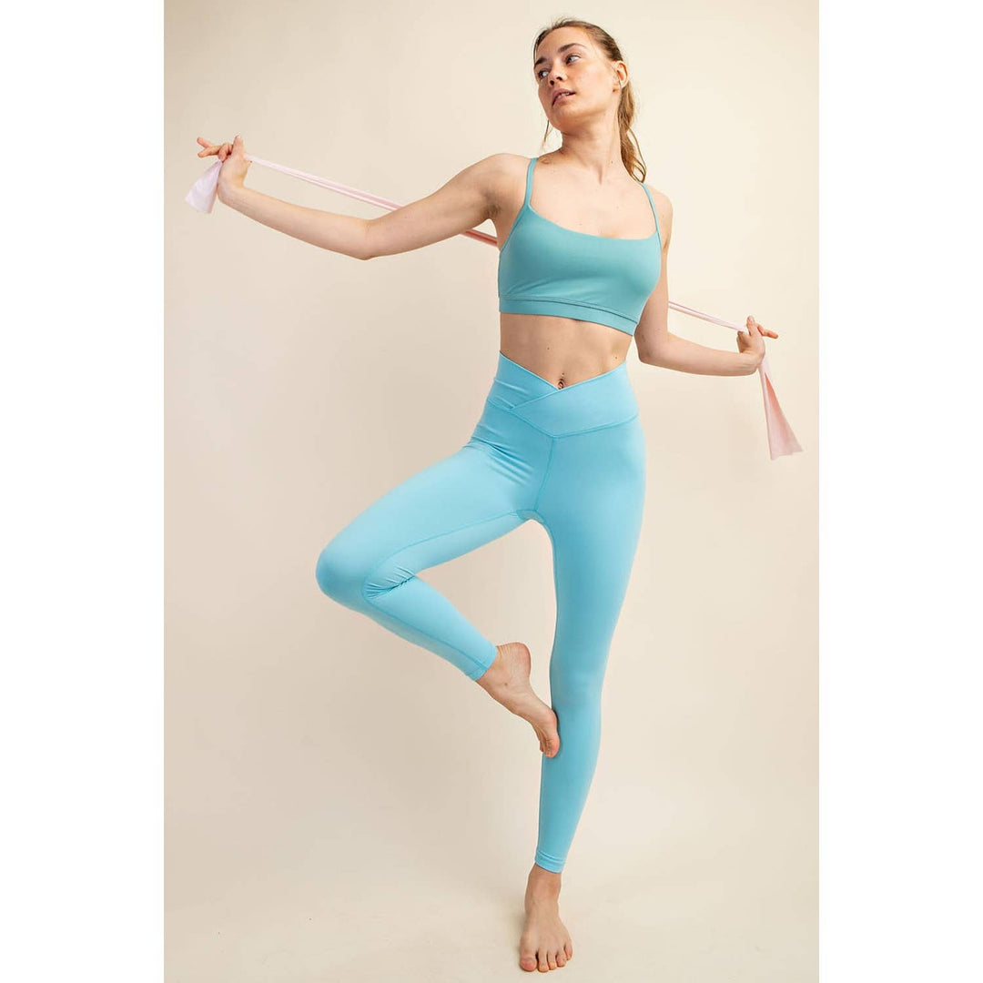 V WAIST FULL LENGTH LEGGINGS - Espresso