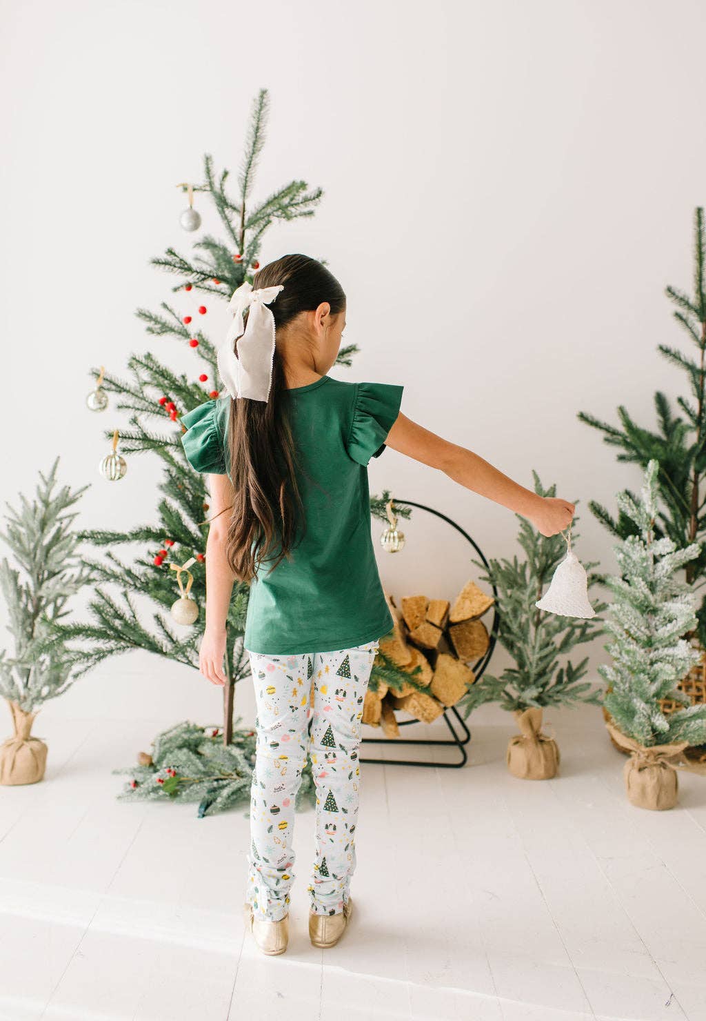 Toddler & Girls' Flutter Tee in Evergreen