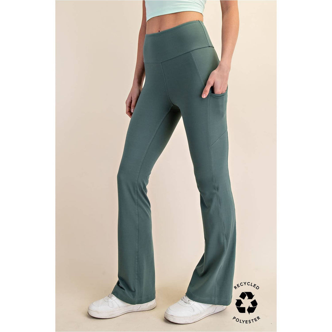RAE MODE RECYCLED BUTTER FLARED LEGGINGS - TRUE RED