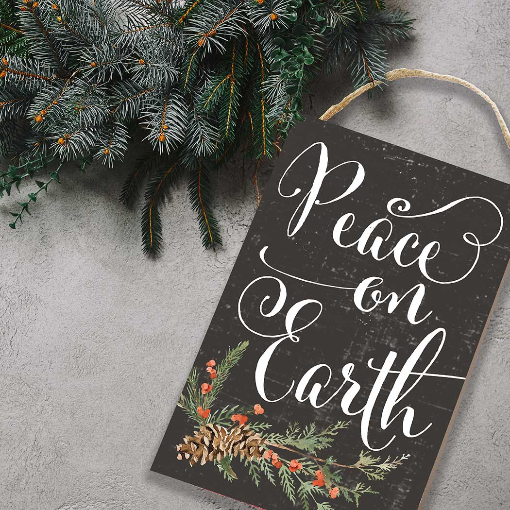 Peace on Earth Hanging Sign