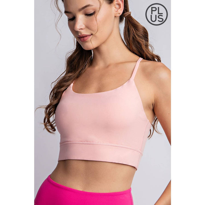 RAE MODE PLUS SIZE BUTTER SPORTS BRA WITH ADJUSTABLE STRAP - 2 COLORS
