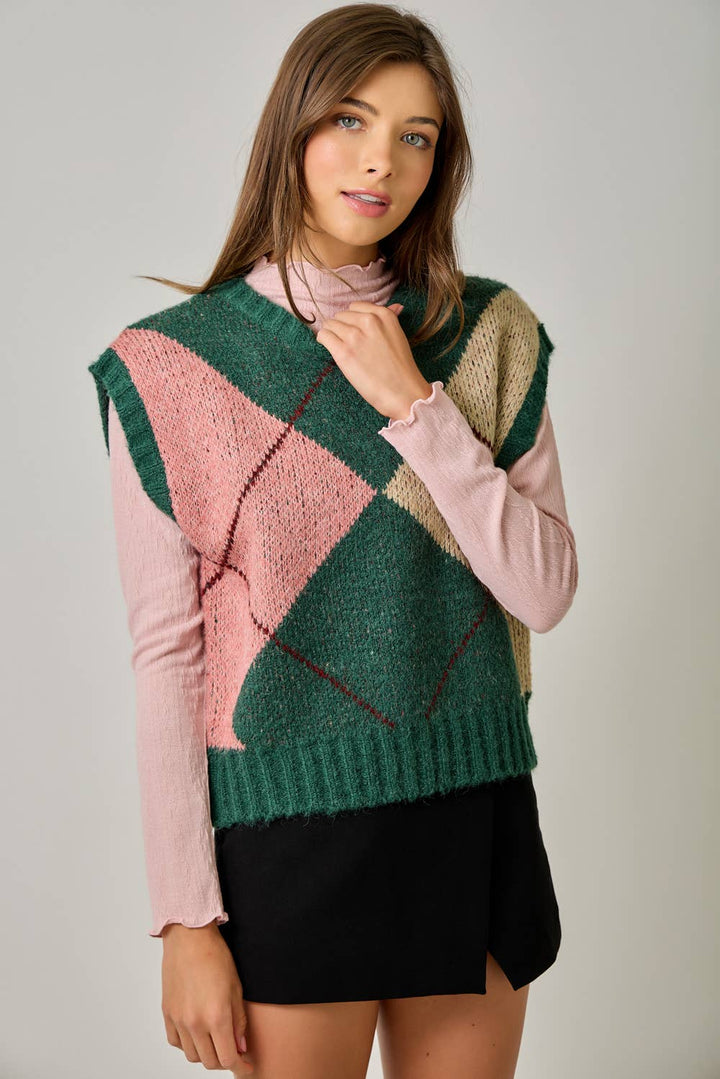 Campus Coffee Argyle Sweater Vest