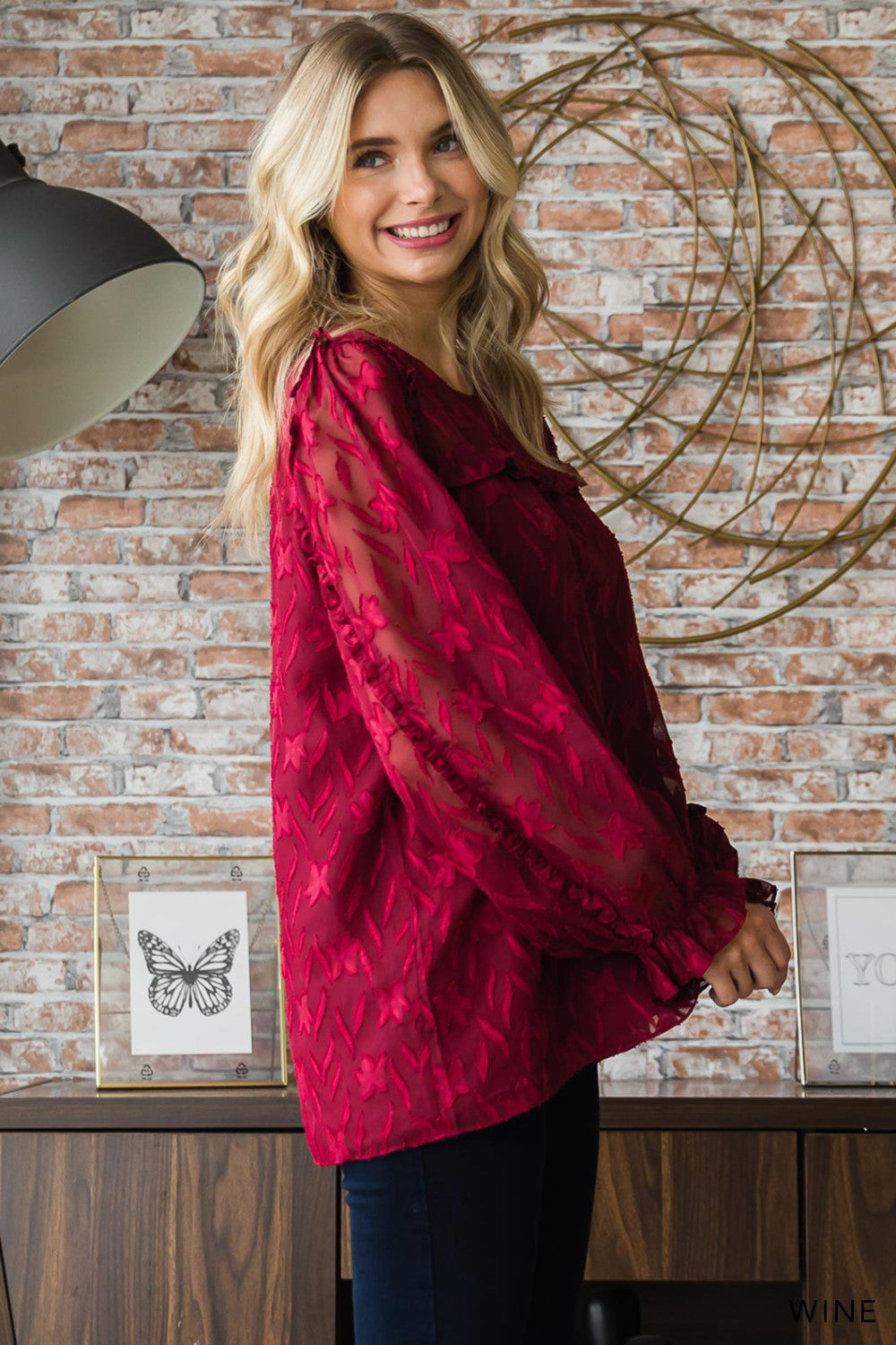 Cotton Bleu Sheer Dress Top