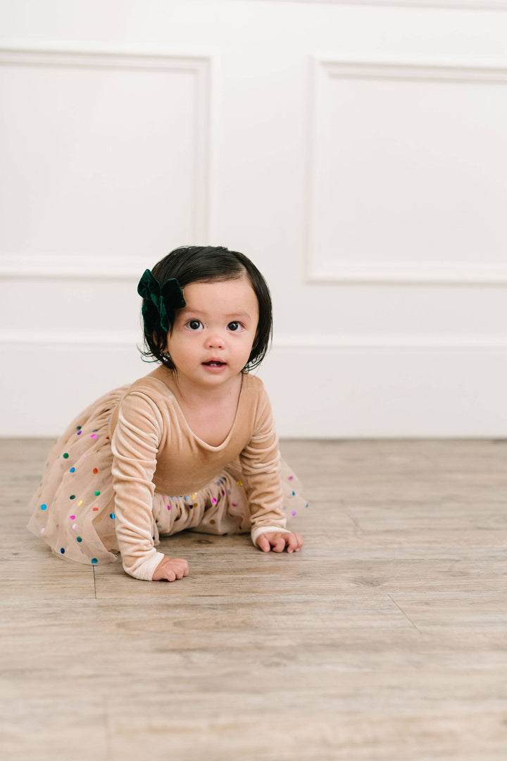 Toddler Carly Romper in Confetti Cream | Baby Bubble