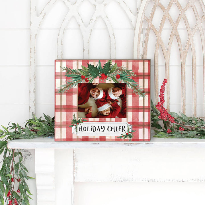 Holiday Cheer Plaid Photo Frame Christmas Decor