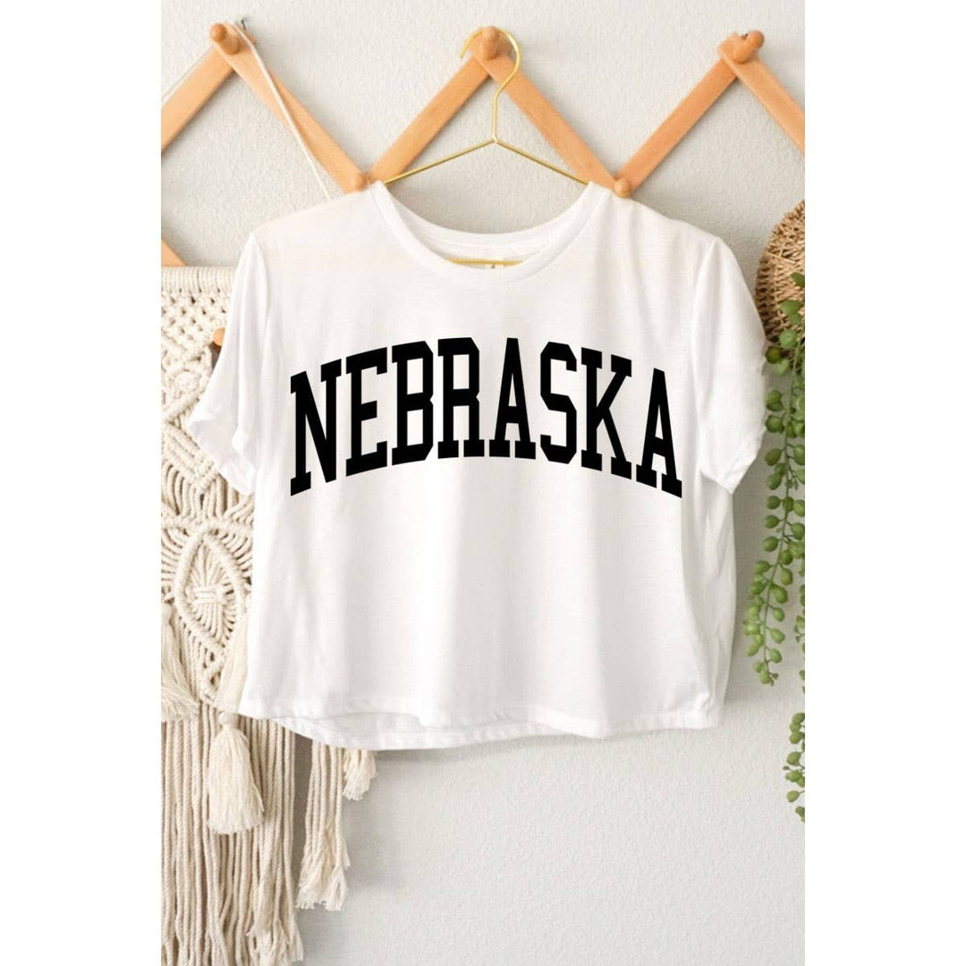 NEBRASKA CROP TOP - White