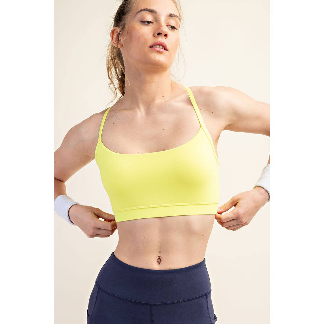 RAE MODE RECYCLED BUTTER Y BACK BRA TOP - JAVA