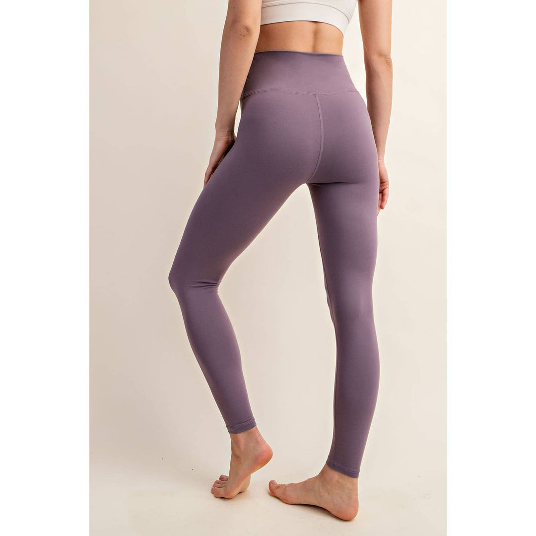 V WAIST FULL LENGTH LEGGINGS - Espresso