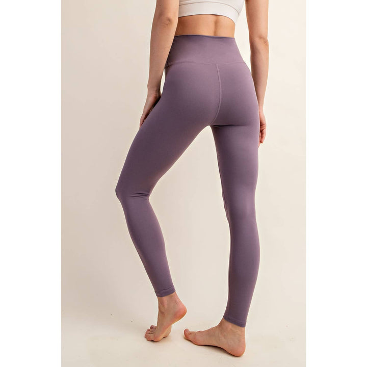 V WAIST FULL LENGTH LEGGINGS - Espresso