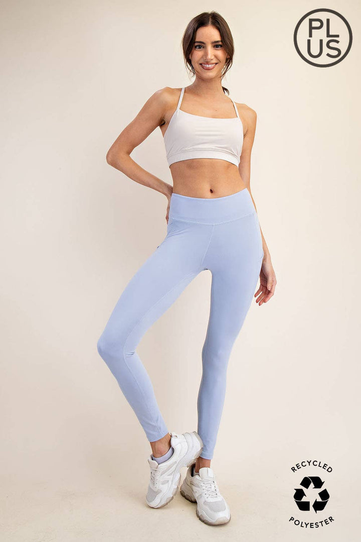 RAE MODE PLUS SIZE BUTTER BASIC LEGGING WITH POCKETS - CODE BLUE