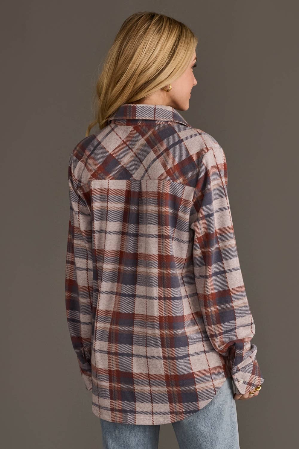 Plaid Weekend Button-Up - Dusty Blue/Tan
