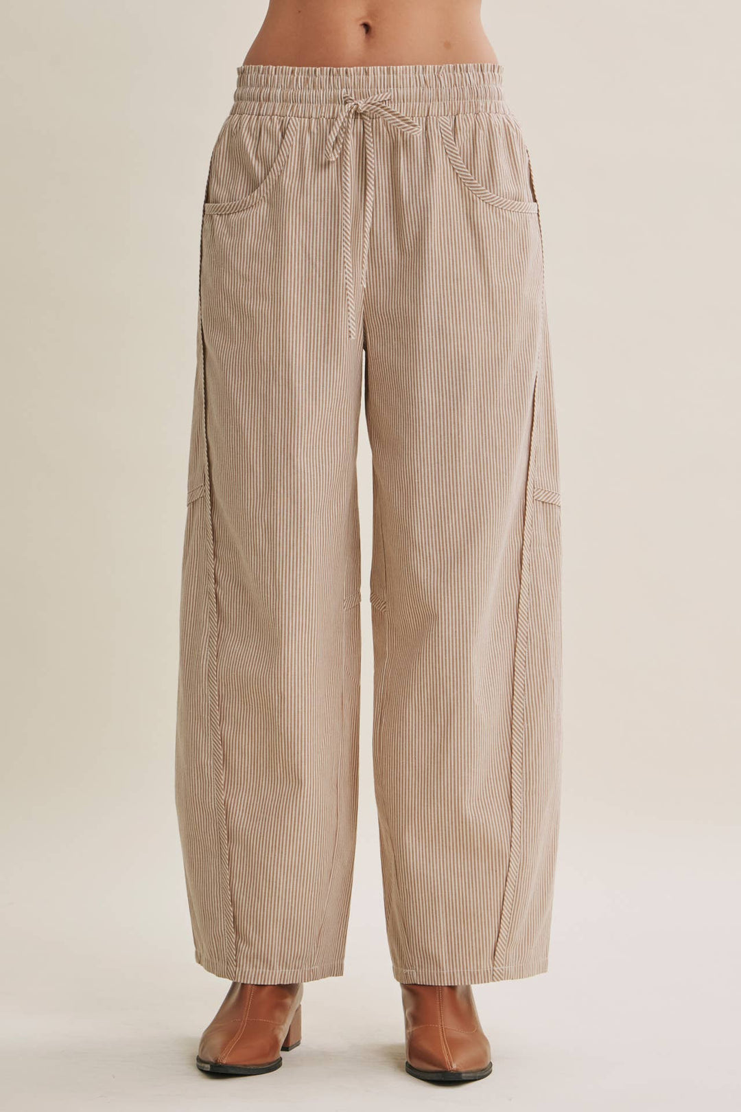 Everyday Favorite Striped Barrel Pants – 3 Colors