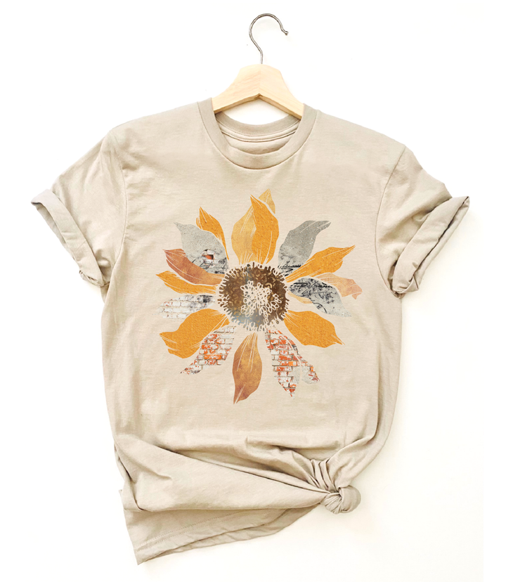 Grunge Sunflower Graphic Tee