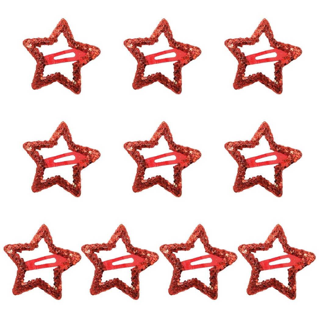 Game Day Star Barrette Set - Red