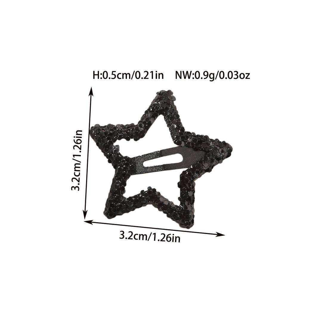 Game Day Star Barrette Set - Black