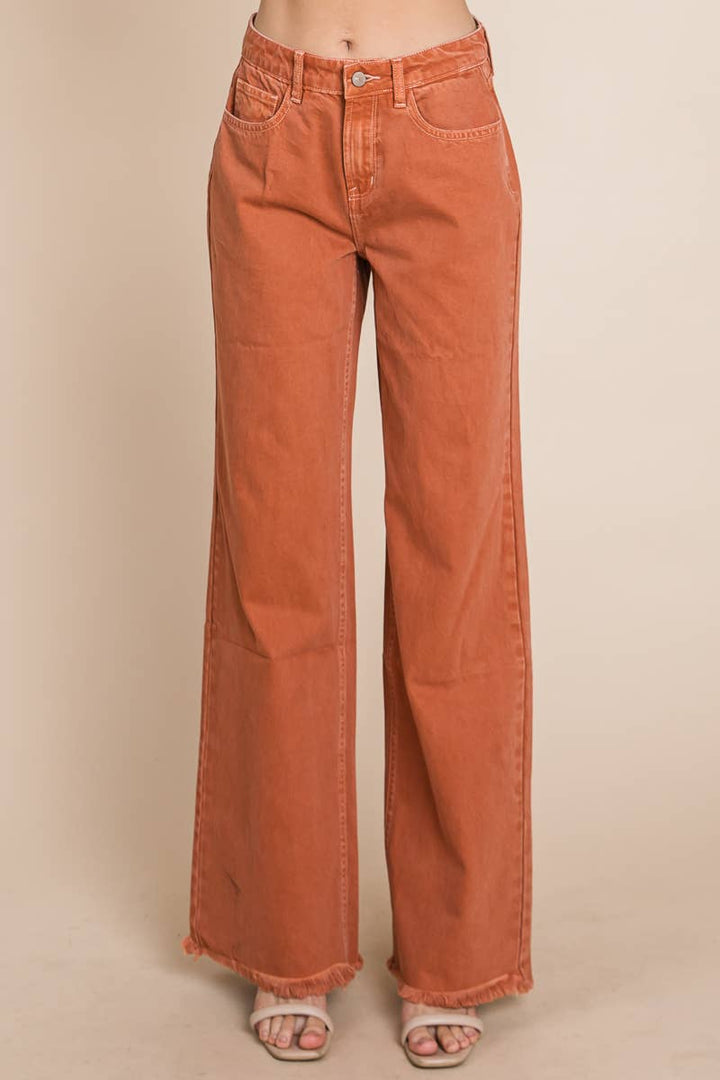 Wide Leg Jeans in Baked Clay