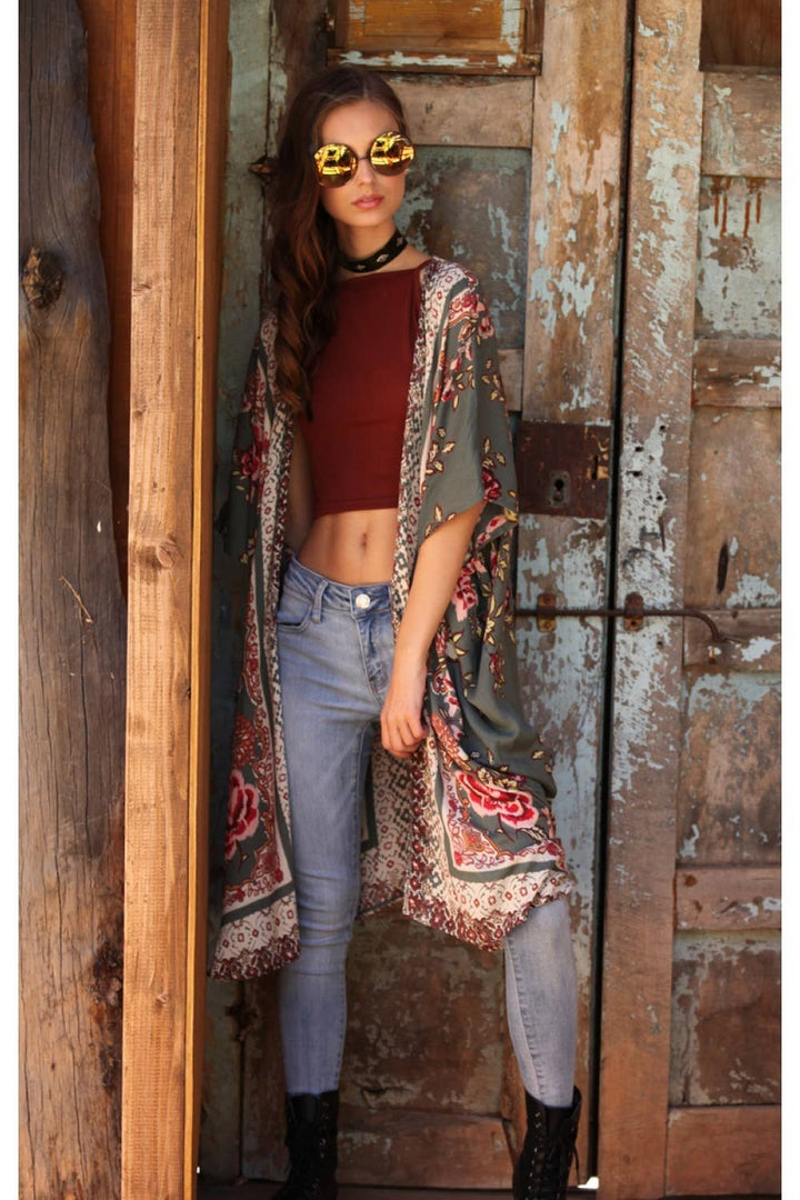 Boho Bloom Lightweight Kimono - 2 COLORS