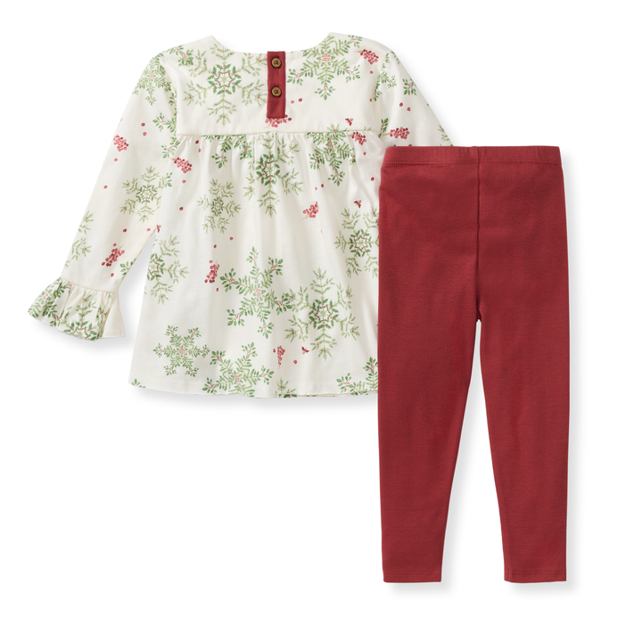 Holiday Snowflakes Organic Tunic & Pants Set
