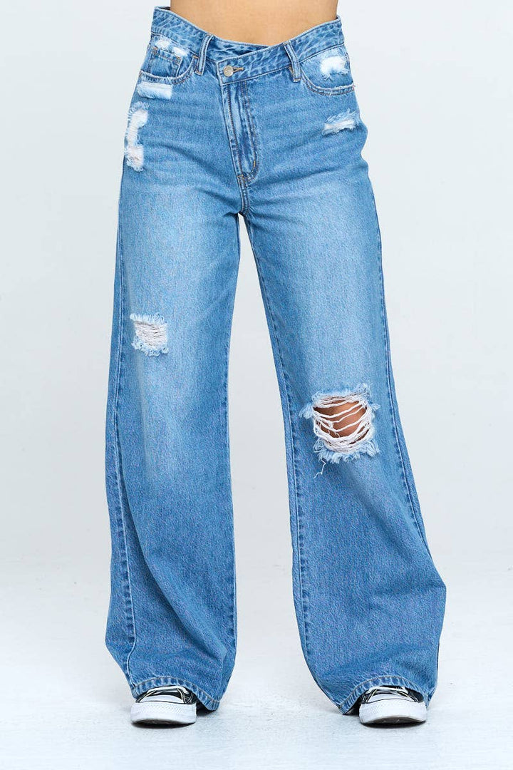 I&M Dark Wash - High Rise Wide Leg Denim Jeans