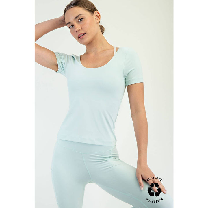 RAE MODE RECYCLED BUTTER ROUND NECK SHORT SLEEVE TOP - 2 COLORS