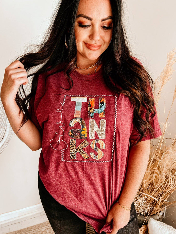 Give Thanks Tee | Handmade Applique Design