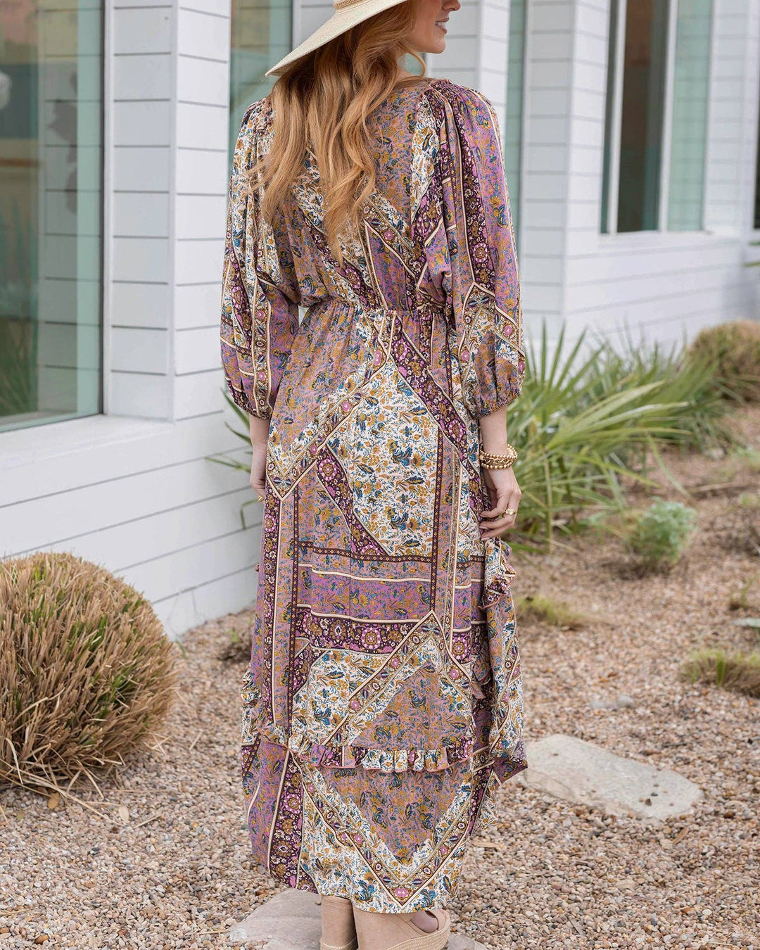 Arabelle Hi-Low Patchwork Floral Dress