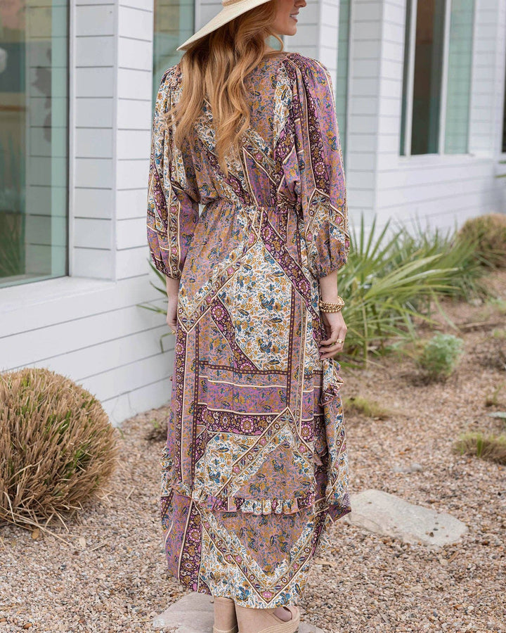 Arabelle Hi-Low Patchwork Floral Dress