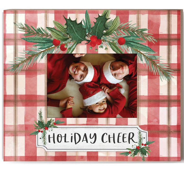 Holiday Cheer Plaid Photo Frame Christmas Decor