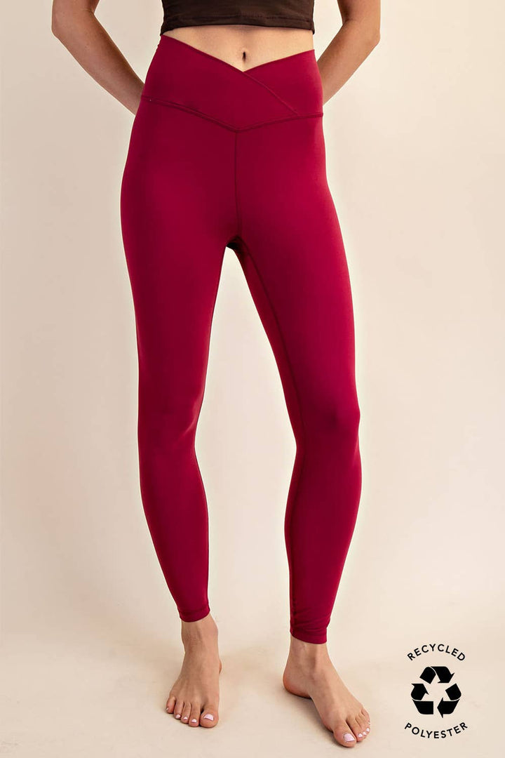 V WAIST FULL LENGTH LEGGINGS - Espresso
