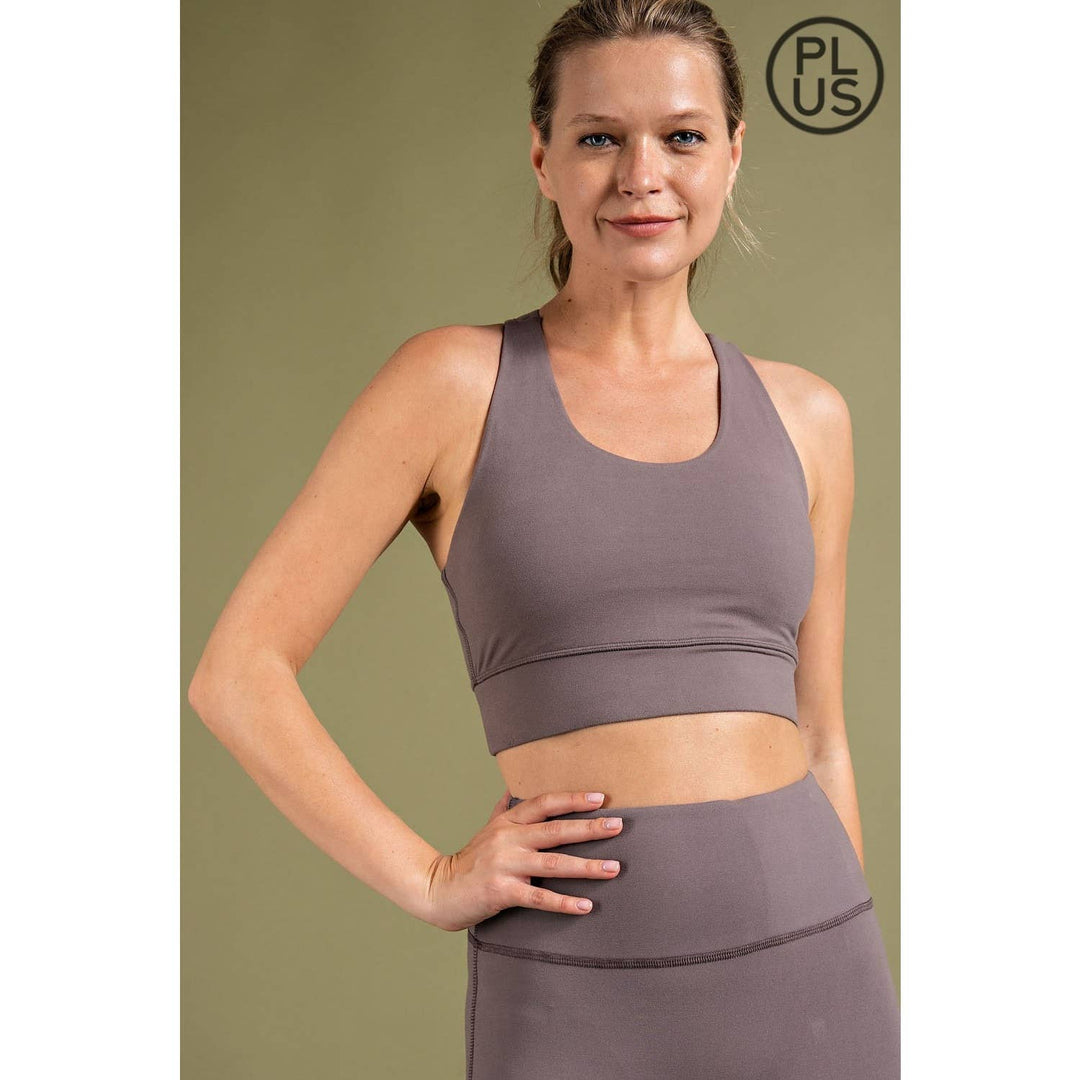 RAE MODE PLUS SIZE U-SHAPE BUTTER BRALETTE SPORTS BRA - 2 COLORS